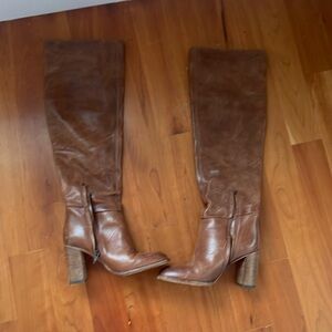 Free People Dakota Tall Boot in Chestnut